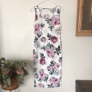 Bodycon midi floral dress